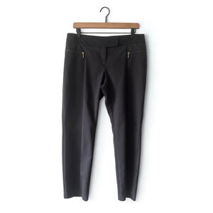 Alfani Black Stretch Ankle Pants Women’s 8 Zip Pocket Slim Work Trousers